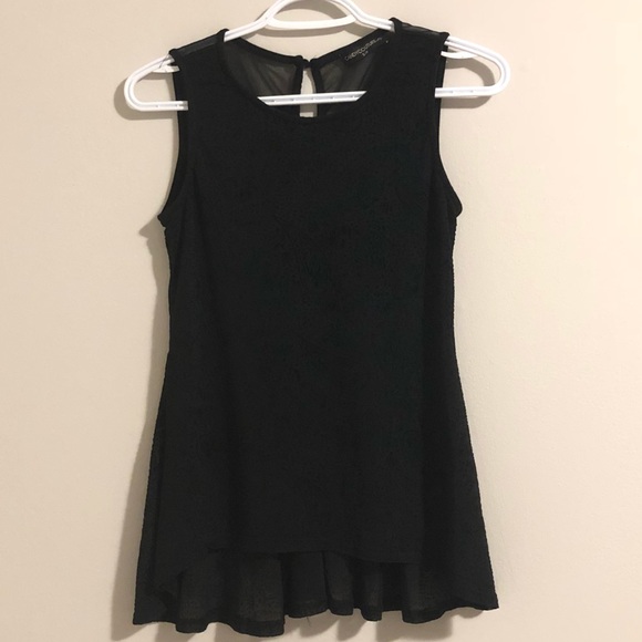 Candy Couture black sleeveless high low peplum top - Picture 3 of 8